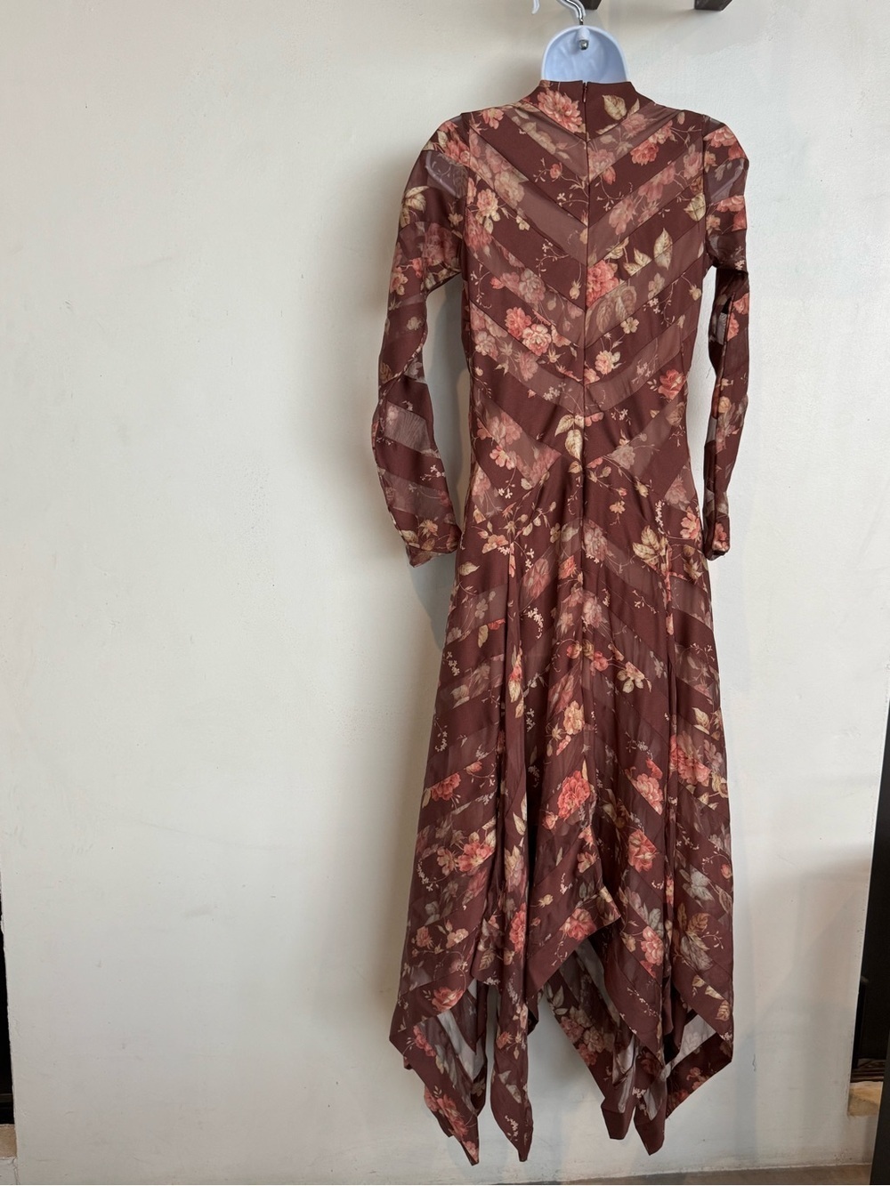 Zimmermann X Barneys New York, Burgundy Floral Long-Sleeve V-Neck Maxi Dress - Picture 5 of 15